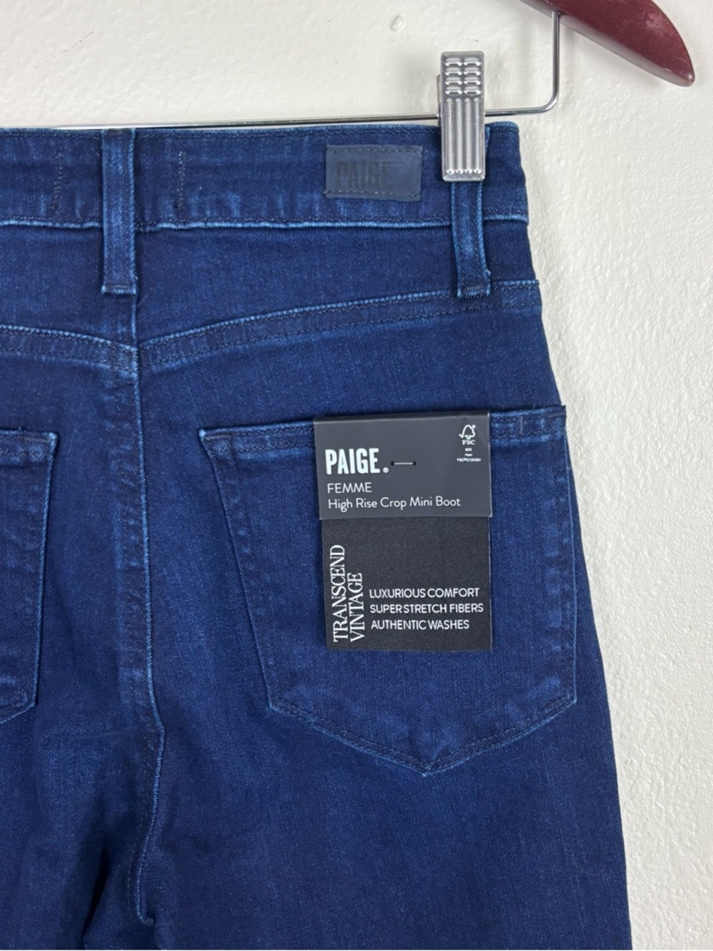 Paige Femme Jeans Size 25 Lumiere Blue High Rise Crop Mini Boot Jeans NWT - Picture 8 of 12